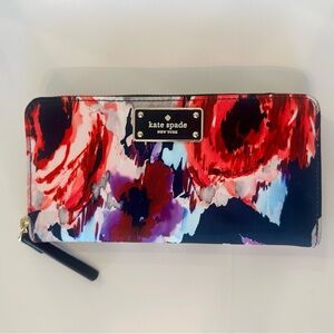 kate spade floral zip wallet